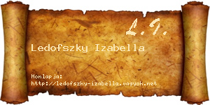 Ledofszky Izabella névjegykártya